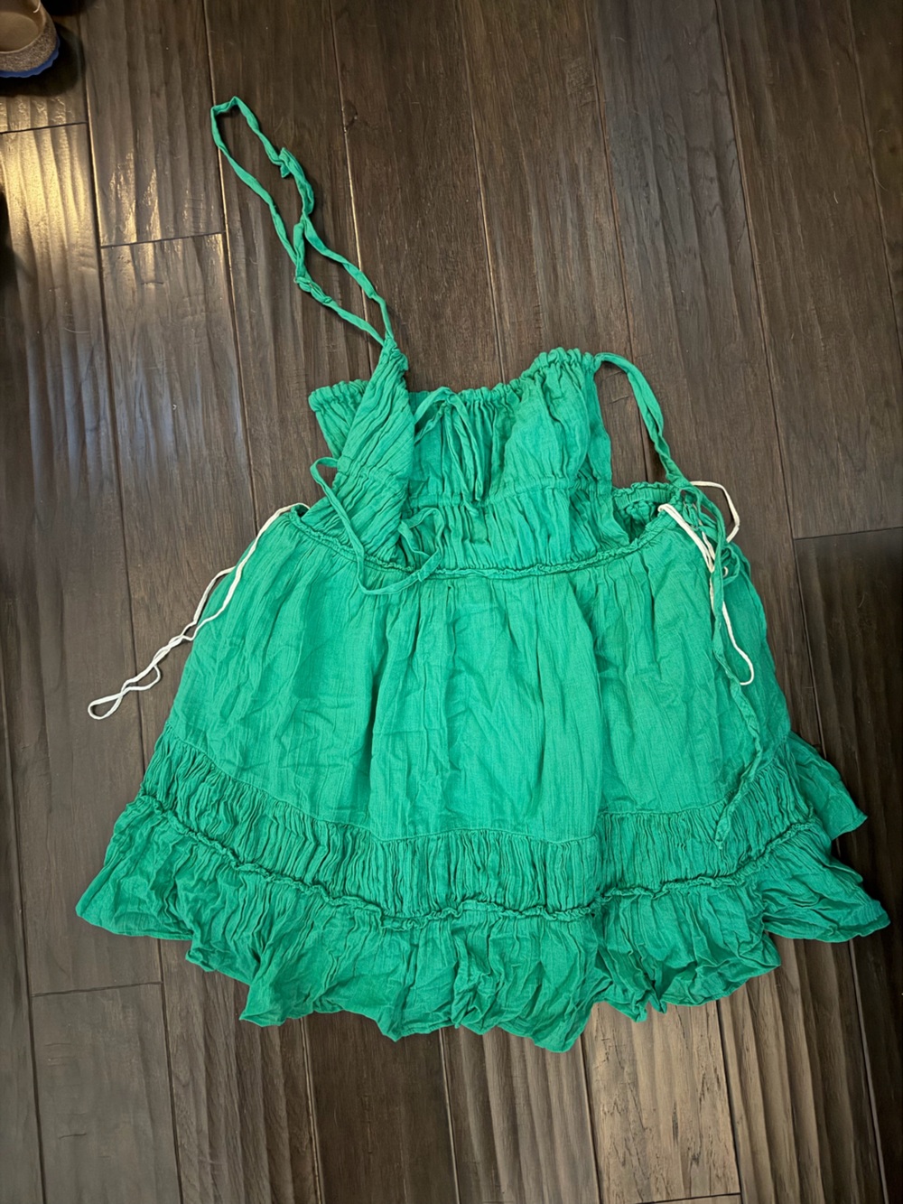 2 Free People Taking Sides Mini Dress Size Large: Fairway Green and Island Flowr - Picture 7 of 7